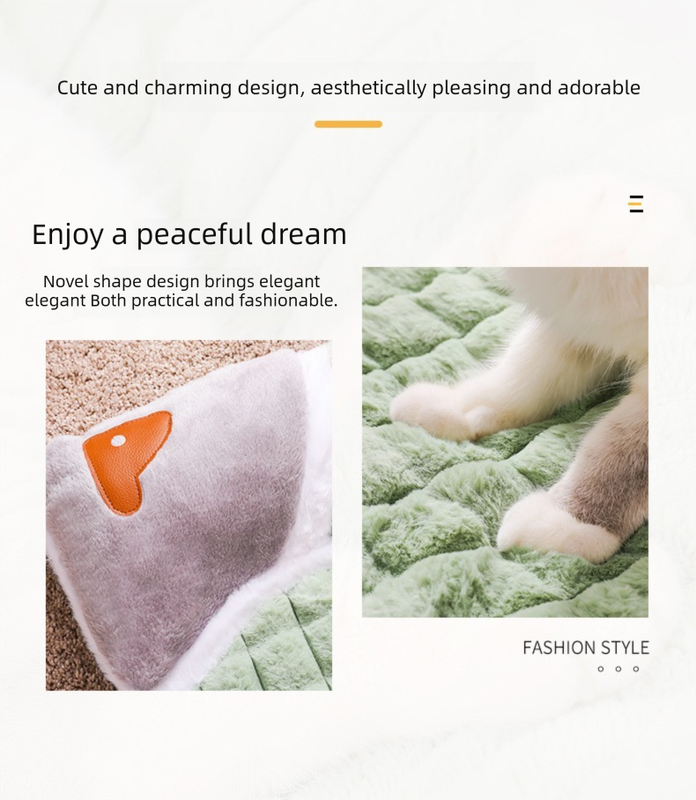 Thickened Pet Sofa Bed XL Size 75x45cm Grey Dog Mat with Integrated Pillow Soft Washable Sleeping Pad for Dogs and Cats All Season Comfort - Image 3