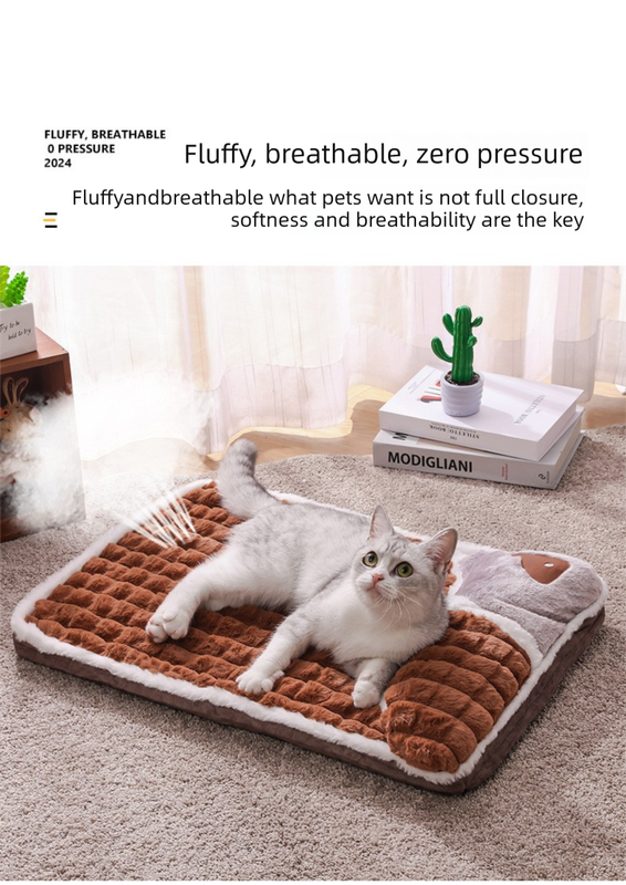 Thickened Pet Sofa Bed XXL Size 100x70cm Grey Dog Mat with Integrated Pillow Soft Washable Sleeping Pad for Dogs and Cats All Season Comfort - Image 5