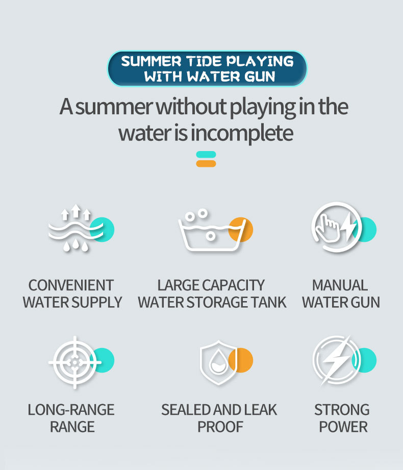 Electric Water Gun Automatic Continuous Fire Squirt Toy 8m Range Rechargeable Battery Outdoor Pool Beach Fun Blue - Image 3