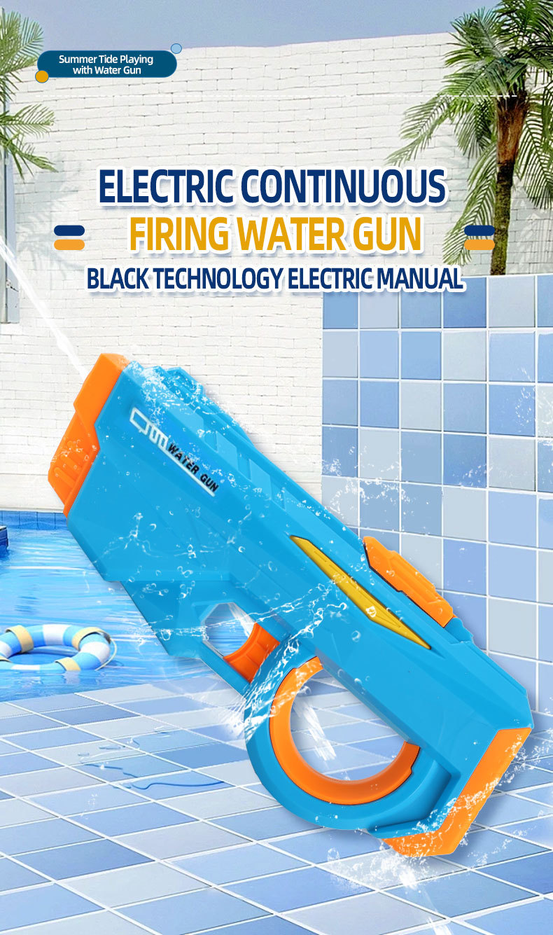 Electric Water Gun Automatic Continuous Fire Squirt Toy 8m Range Rechargeable Battery Outdoor Pool Beach Fun Pink - Image 2