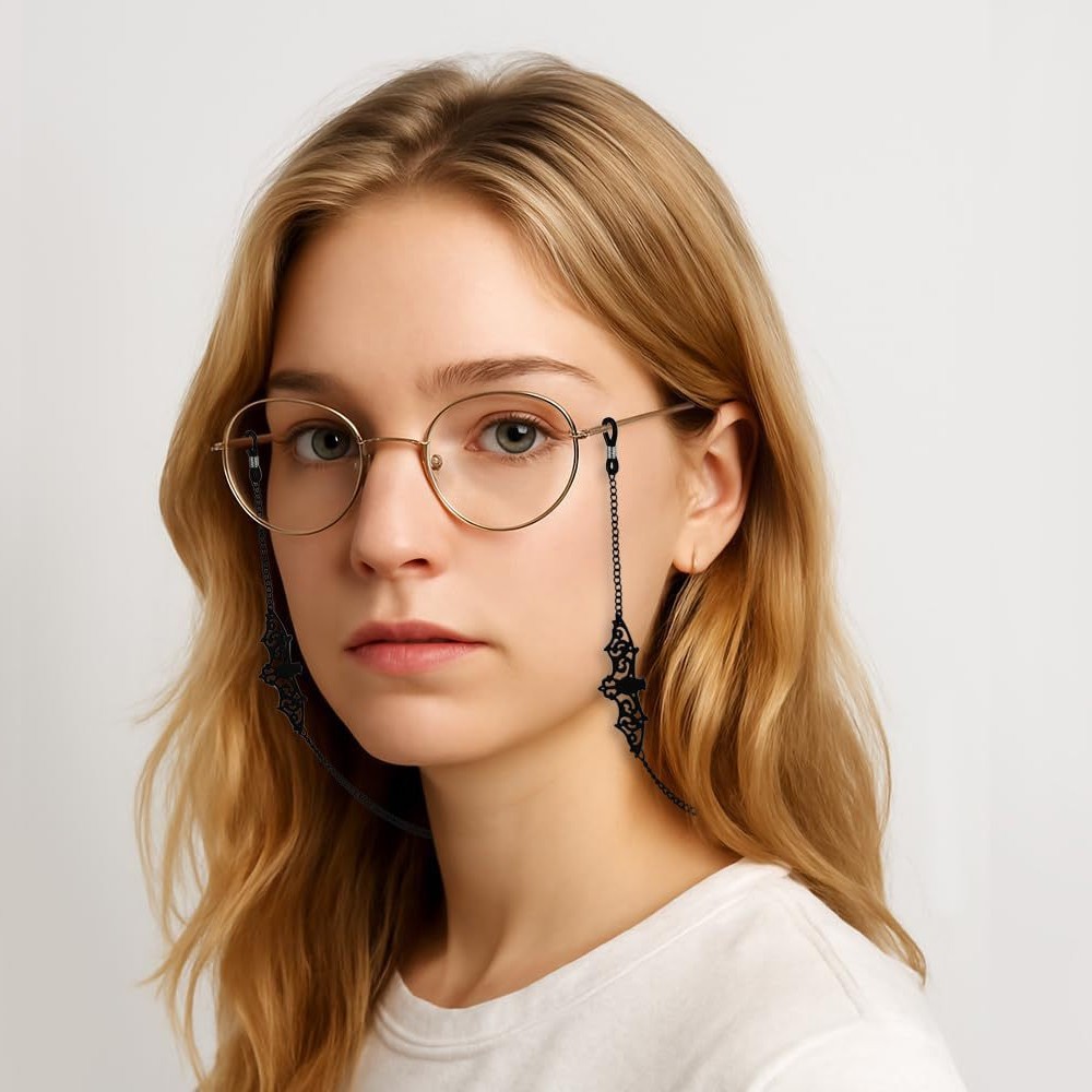 Black Spider Web Eyewear Chain 70cm Anti-Slip Glasses Strap Gothic Web Pendant Sunglasses Holder for Women - Image 3