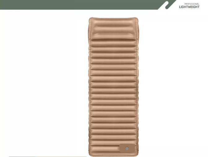 Outdoor Camping Self-Inflatable Air Mattress Portable Foot Press Beach Picnic Mat Foldable TPU Sleeping Pad Desert and Grey - Image 1
