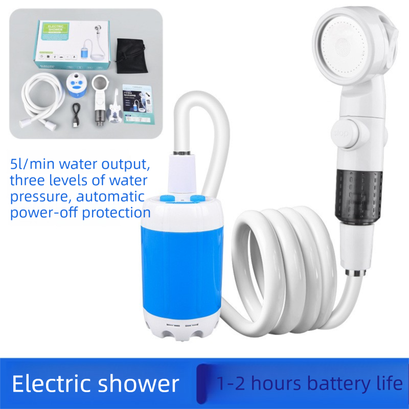 Portable Electric Outdoor Shower Kit Handheld Battery-Powered Shower Head Set for Camping, Dormitories, and Construction Sites - Image 1