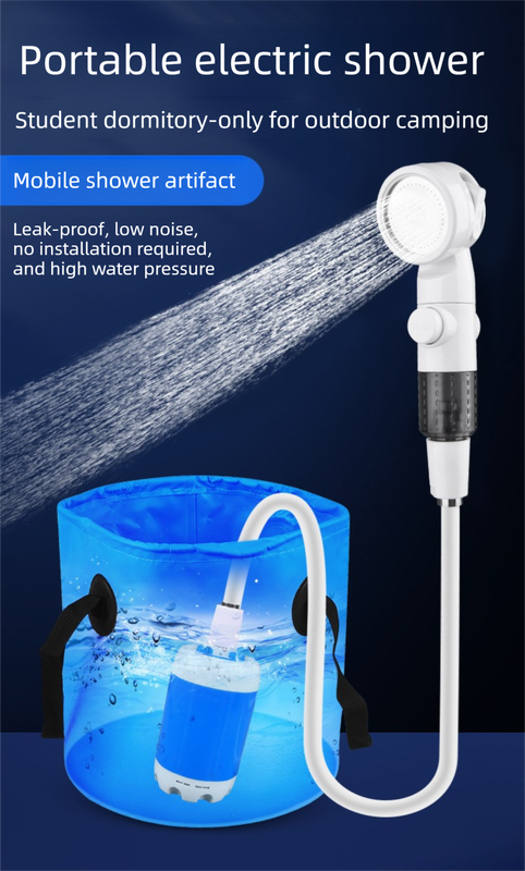 Portable Electric Outdoor Shower Kit Handheld Battery-Powered Shower Head Set for Camping, Dormitories, and Construction Sites - Image 2