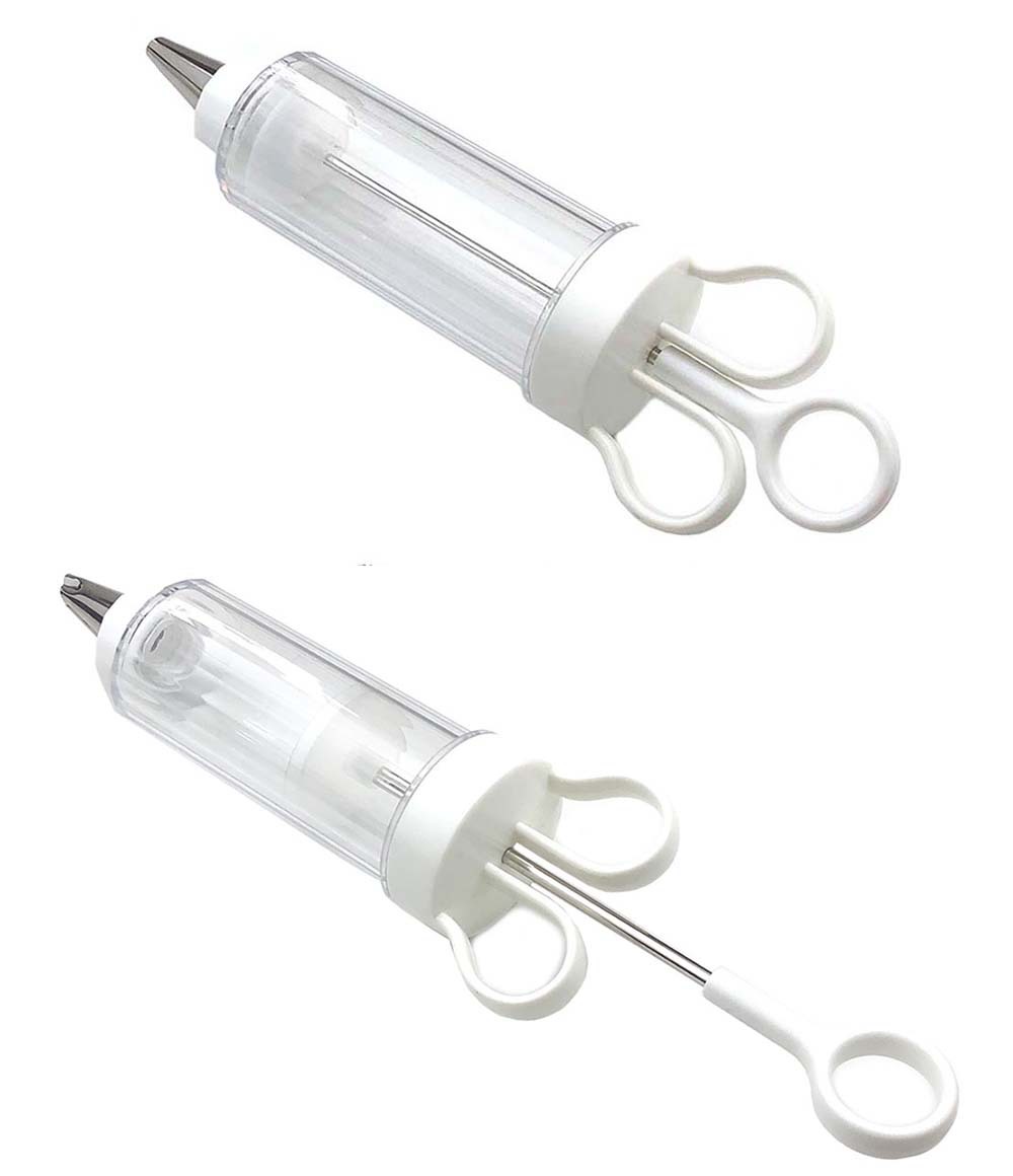 Cake Decorating Icing Syringe Gun Set with 5 Stainless Steel Nozzles DIY Cookie Press Baking Tool for Home Kitchen - Image 3