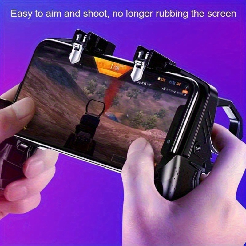 K21 Mobile Game Controller Gamepad L1 R1 Trigger Fire Buttons Ergonomic Grip for PUBG COD Mobile iOS Android Phone Black - Image 3