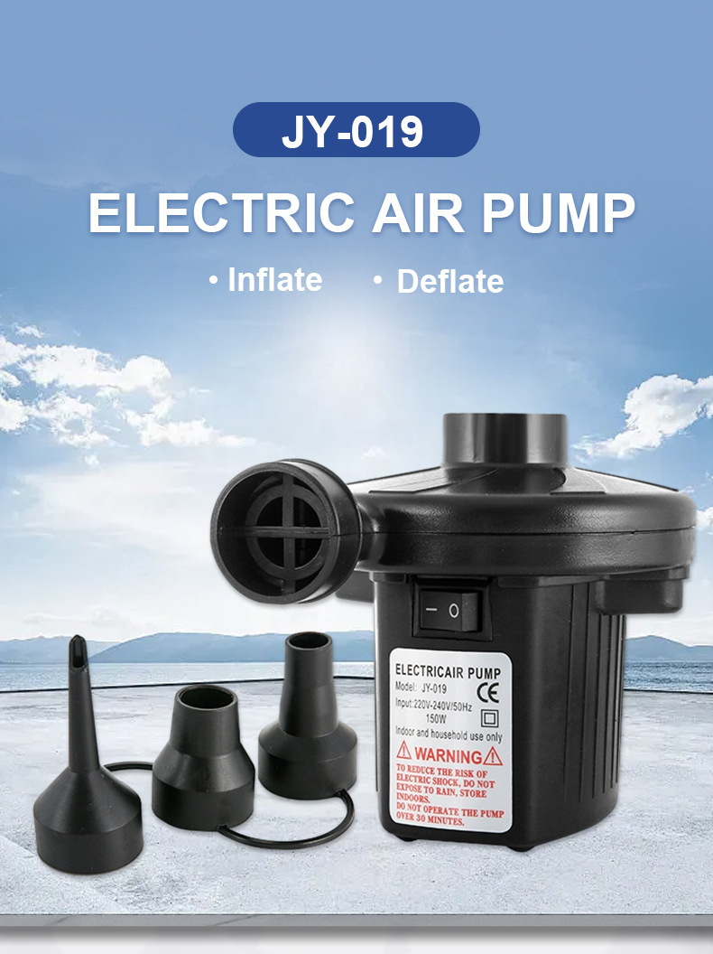 Electric Air Pump AC 220V-240V Portable Quick Inflator Deflator with 3 Nozzles for Air Mattress Pool Floats Vacuum Storage Bags AU Plug - Image 1