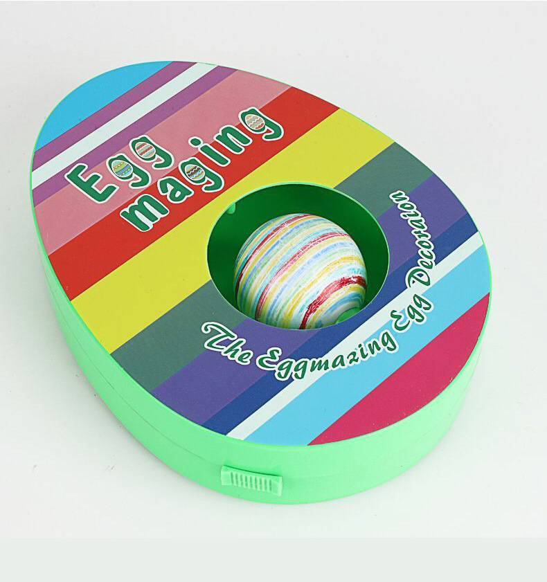 Easter Egg Decorating Kit Electric DIY Egg Painting Machine with 8 Colourful Markers and 3 Toy Eggs Rainbow Set - Image 1