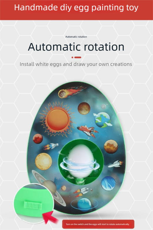 Easter Egg Decorating Kit Electric DIY Egg Painting Machine with 8 Colourful Markers and 3 Toy Eggs Rainbow Set - Image 3