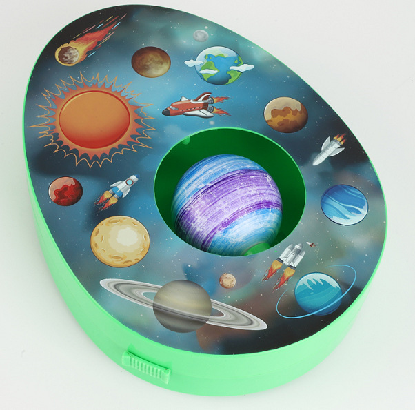 Easter Egg Decorating Kit Electric DIY Planet and Galaxy Painting Machine with 8 Markers and 3 Toy Eggs Space Set - Image 1