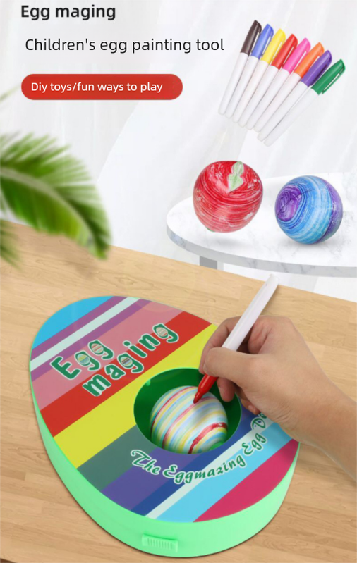 Easter Egg Decorating Kit Electric DIY Dinosaur Century Painting Machine with 8 Markers and 3 Toy Eggs Jurassic Set - Image 2