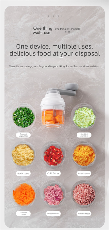 Manual Mini Garlic Chopper & Food Processor 250ml Portable Hand-Crank Mincer for Garlic, Meat, and Baby Food – Matcha Green - Image 4