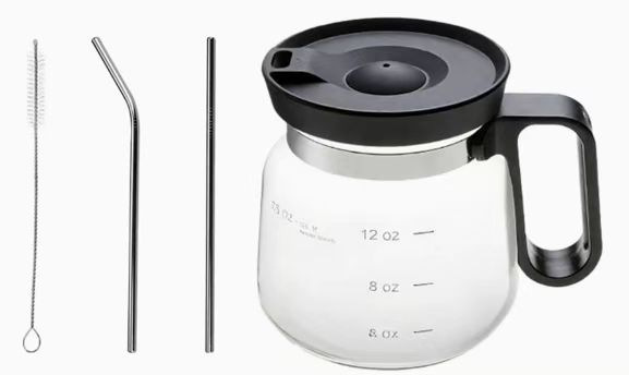 Premium 16oz Glass Coffee Mug Set with Reusable Straw and Cleaning Brush – 300ml Elegant Glass Tumbler - Image 1