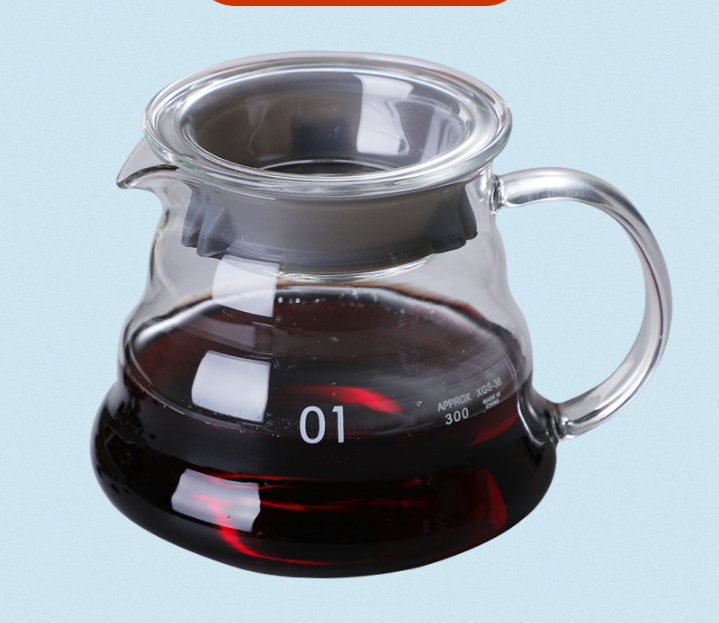 360ml Borosilicate Glass Coffee Server - Heat Resistant 