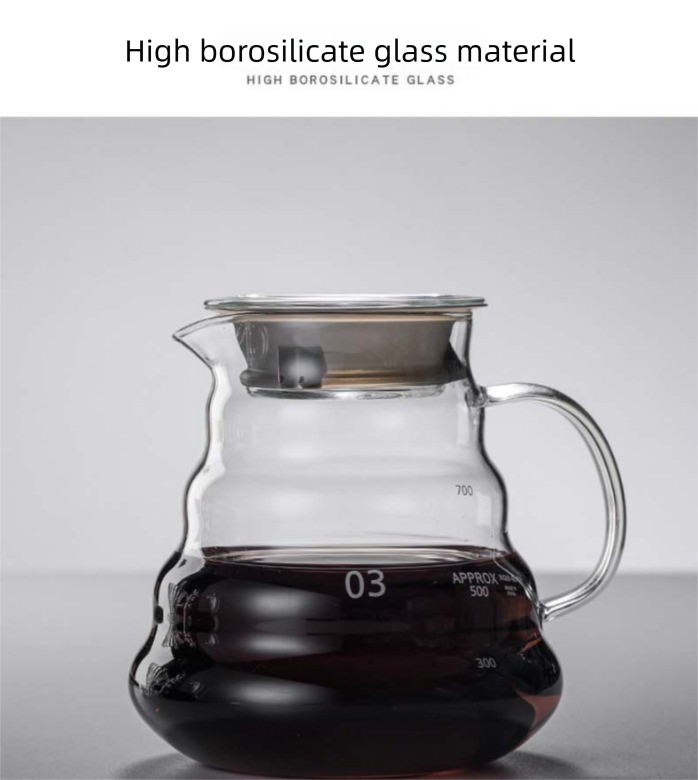 600ml Borosilicate Glass Coffee Server - Heat Resistant 
