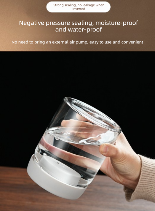 1200ml Large Vacuum Sealed Glass Canister - One-Press Airtight Food Storage Jar - High Borosilicate Coffee Bean Container & Pantry Organiser (White Lid) - Image 6