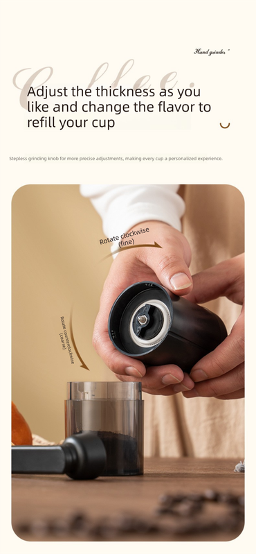 MDJ-22 Manual Hand-Crank Coffee Grinder Precision Burr Mill with Adjustable Settings – New Value Edition Matte Black - Image 5