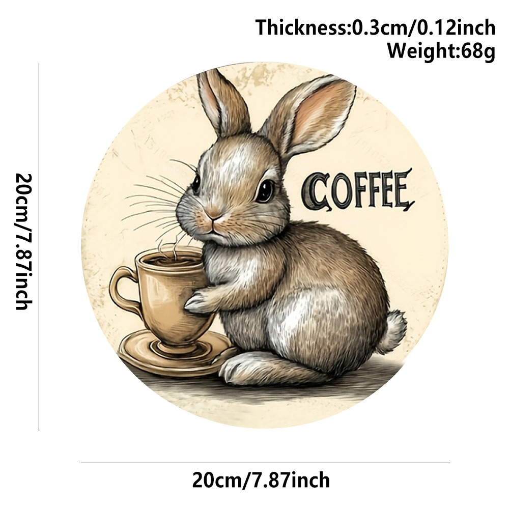 3 PCS Easter Wooden Hanging Signs Round Wall Decor Bunny and Egg Designs 20cm Front Door Plaque - Image 4