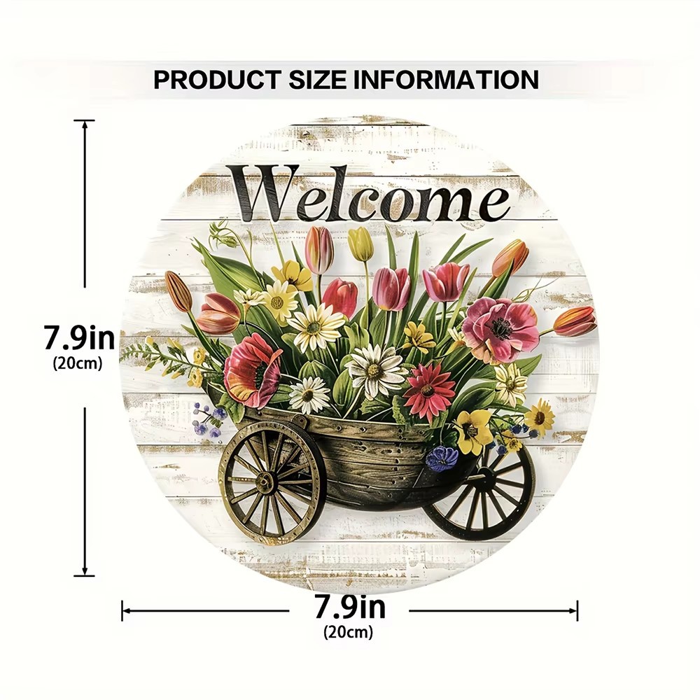 Easter Wooden Door Sign & Hanging Ornament 3-Piece Set – Festive Bunny, Tulip Flower Cart, and Rose Teacup Bunny Designs - Image 3