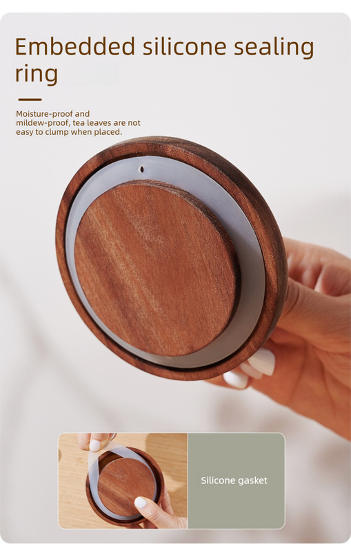 500ml Premium Borosilicate Glass Storage Jar with Acacia Wood Lid & Integrated Spoon – Airtight Moisture-Proof Kitchen Canister for Tea, Coffee, and Spices - Image 4