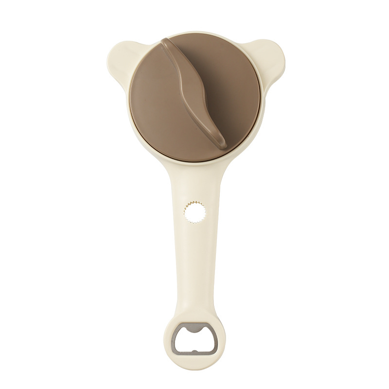 4-in-1 Adjustable Jar Opener Multi-Functional Bottle Lid Remover Labor-Saving Kitchen Tool Khaki - Image 1
