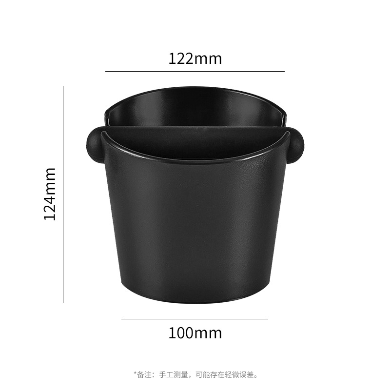 Compact Espresso Knock Box Angled Coffee Grounds Waste Bin with Anti-Slip Base and Rubber Bar for Home Baristas - Image 1