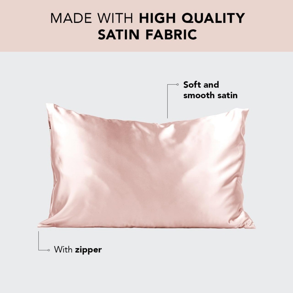1-Pair Coral Luxury Satin Silk Pillowcase for Hair and Skin - Smooth Cooling Pillow Cover with Envelope Closure - Queen (20x30
