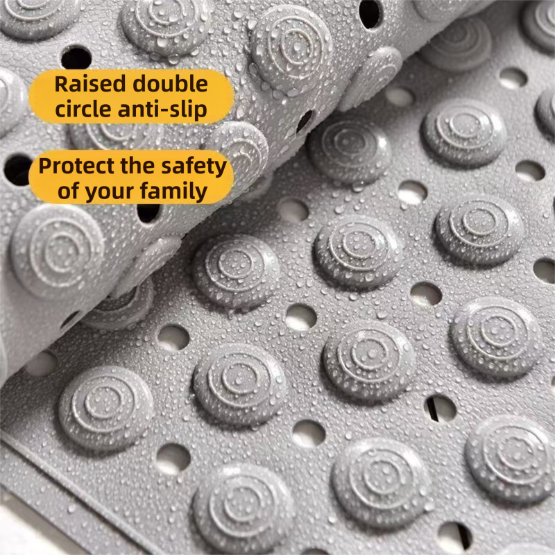 Blue Eco-Friendly Bath Mat with Massage Points - Anti-Slip Suction Cup Safety Bathroom Rug (S Size 68.5X34x2 CM) - Image 3