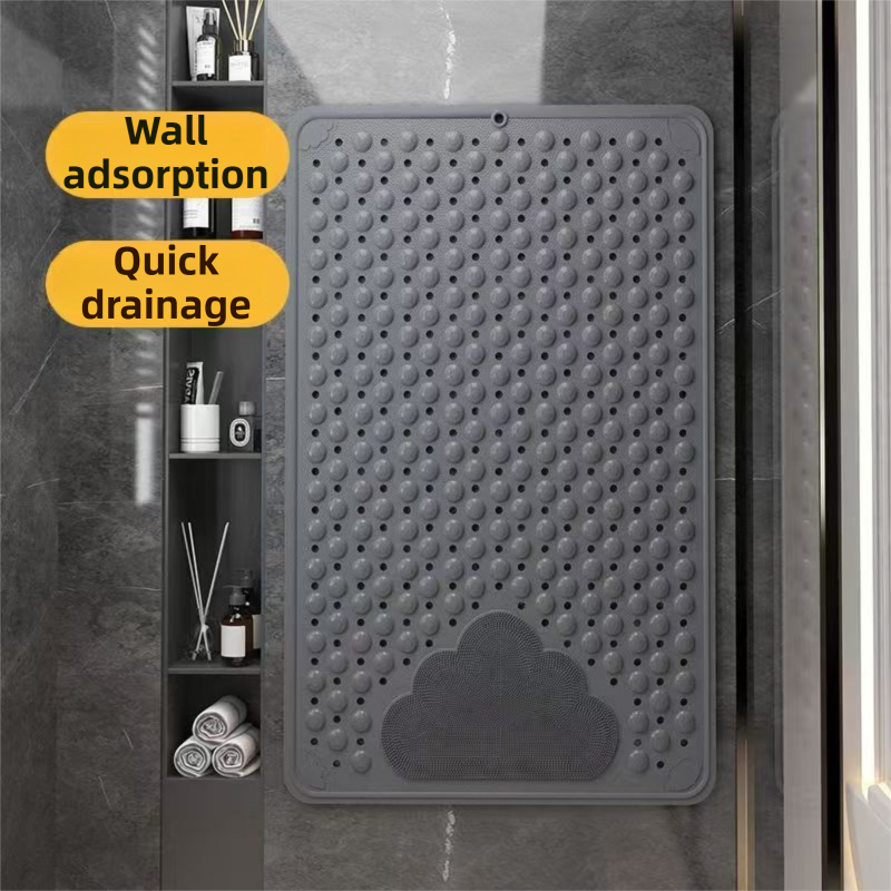 Blue Eco-Friendly Bath Mat with Massage Points - Anti-Slip Suction Cup Safety Bathroom Rug (S Size 68.5X34x2 CM) - Image 5