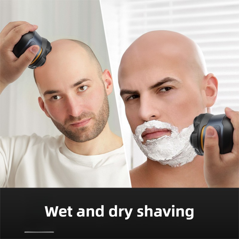Blue Men's 6D Magnetic Rotary Head Shaver for Wet/Dry Use - Professional Electric Bald Head Shaver & Beard Trimmer (Model 372) - Image 4