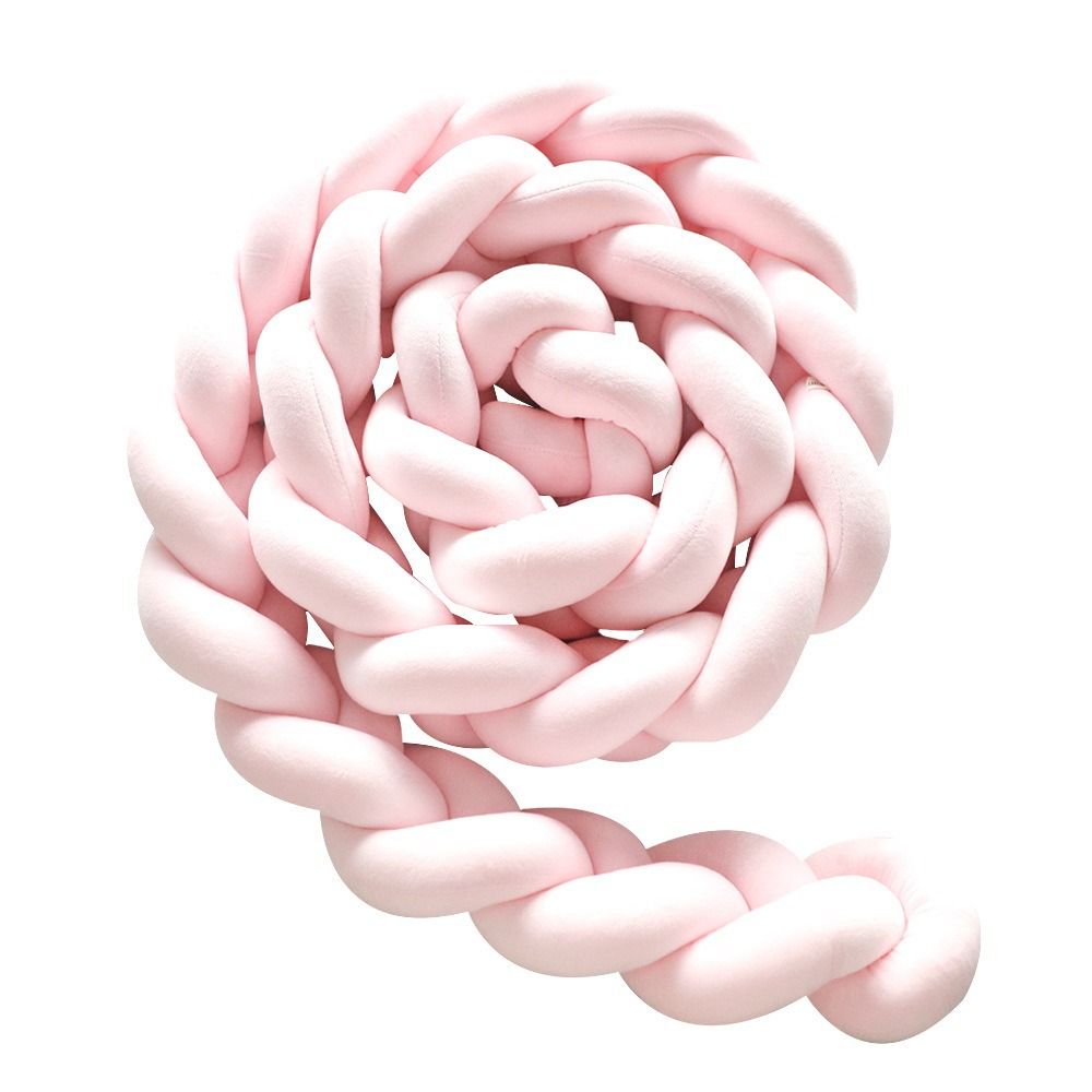 Pink 2M Nordic 3-Strand Hand-Braided Knot Long Pillow - Soft Plush Sofa Cushion, Room Decor for Bedroom & Living Room - Image 1