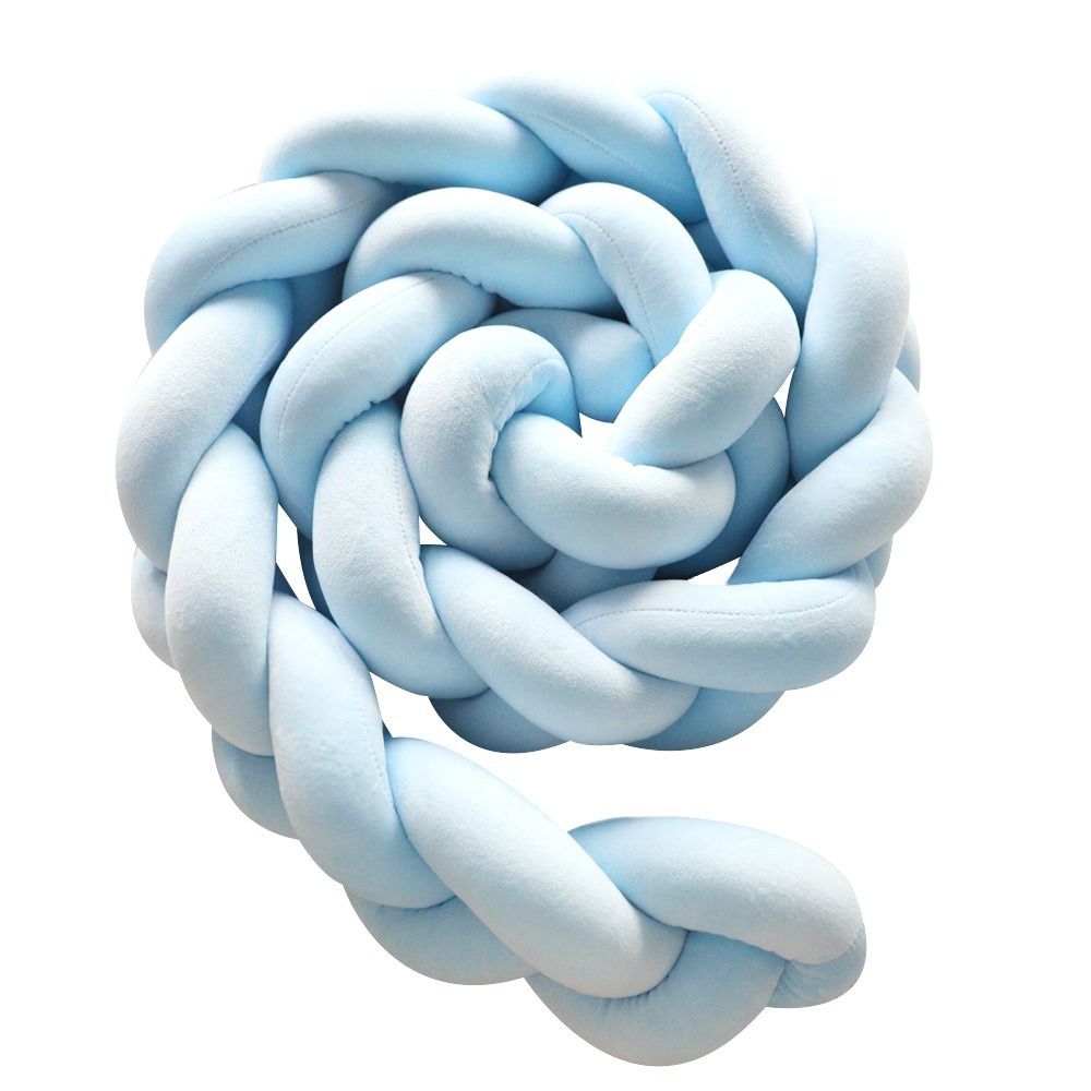 Blue 2M Nordic 3-Strand Hand-Braided Knot Long Pillow - Soft Plush Sofa Cushion, Room Decor for Bedroom & Living Room - Image 1