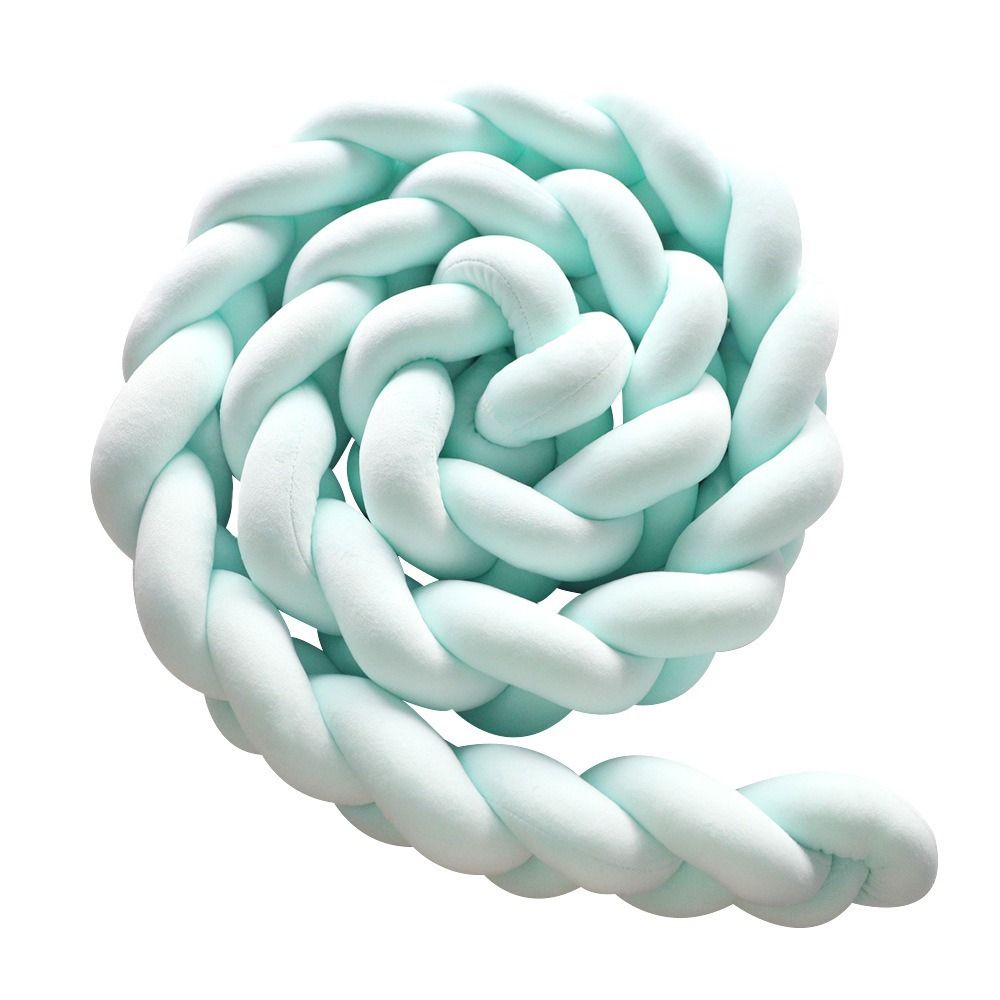 Green 2M Nordic 3-Strand Hand-Braided Knot Long Pillow - Soft Plush Sofa Cushion, Room Decor for Bedroom & Living Room - Image 1