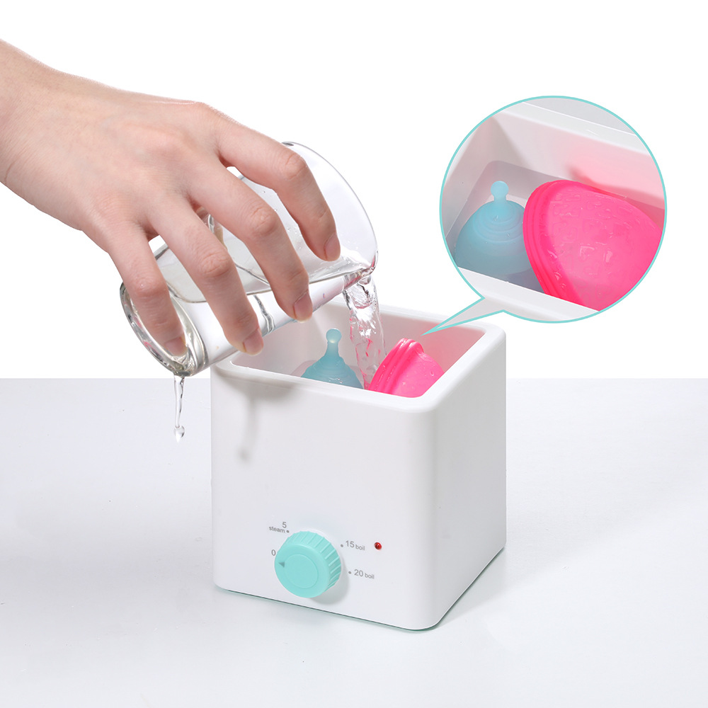 Pink Portable 2-in-1 High-Temperature Steam & Boiling Sterilizer for Silicone Period Cups - Automatic One-Button Sanitizer Hygiene Device - Image 2