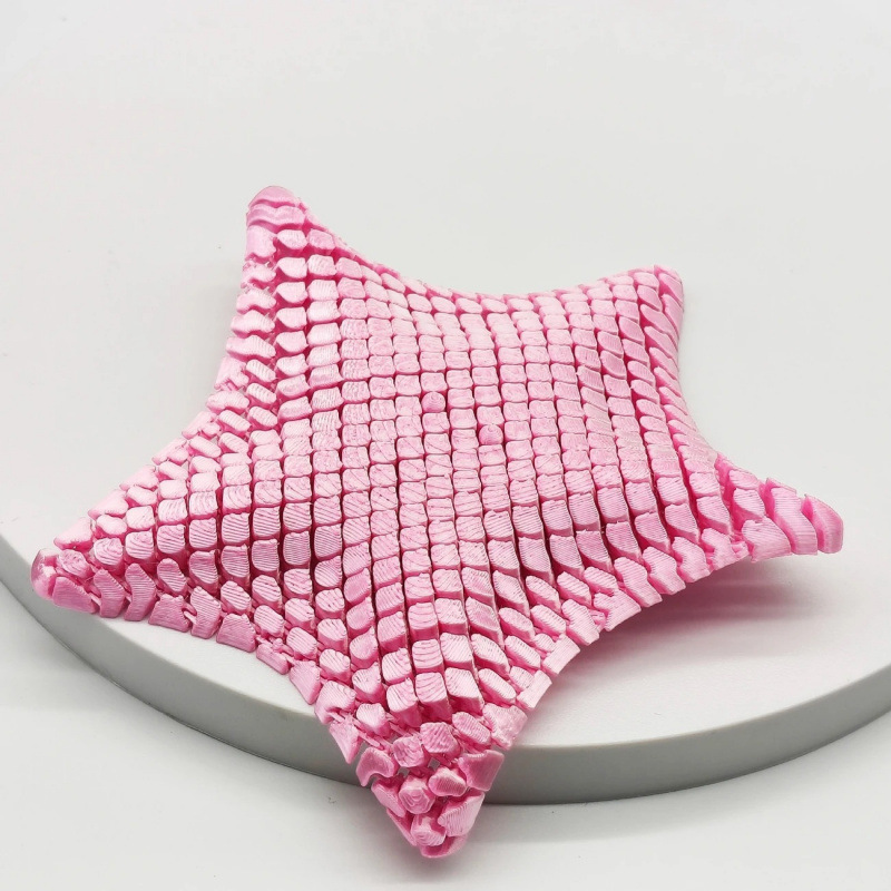 Pink 3D-Printed Articulated Starfish Fidget Toy for Stress Relief - Eco-Friendly 12cm Sensory Toy for Kids & Adults - Image 1
