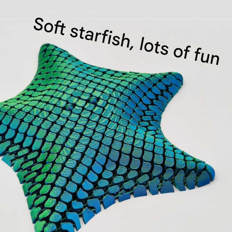 Pink 3D-Printed Articulated Starfish Fidget Toy for Stress Relief - Eco-Friendly 12cm Sensory Toy for Kids & Adults - Image 4