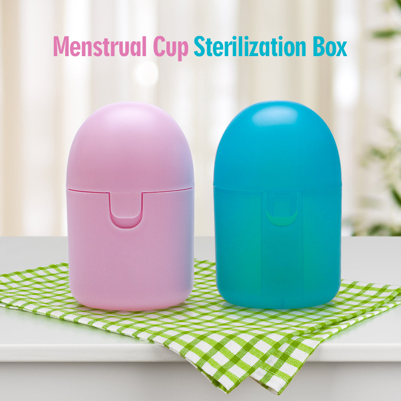 2PCS Reusable Medical Grade Silicone Menstrual Cup(L Size) & 2PCS Matching Sterilizer Box - Microwave Safe Disinfector Case, Heat Resistant 130°C (Purple Set) - Image 3
