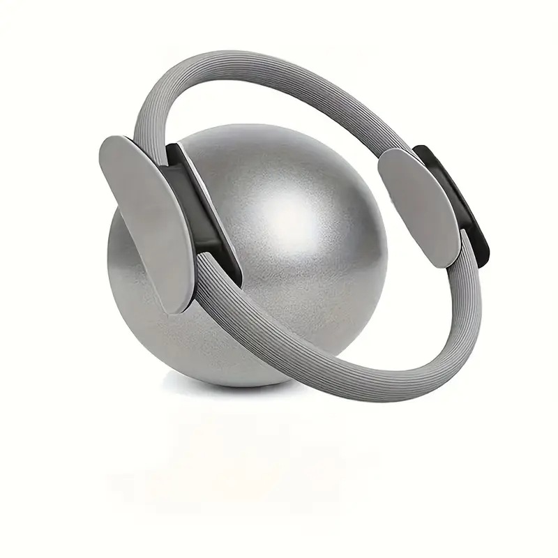 Grey Professional Pilates Ring & Yoga Ball Set - Multipurpose Home Fitness Equipment for Whole-Body Core Training & Pelvic Floor Strengthening - Image 1