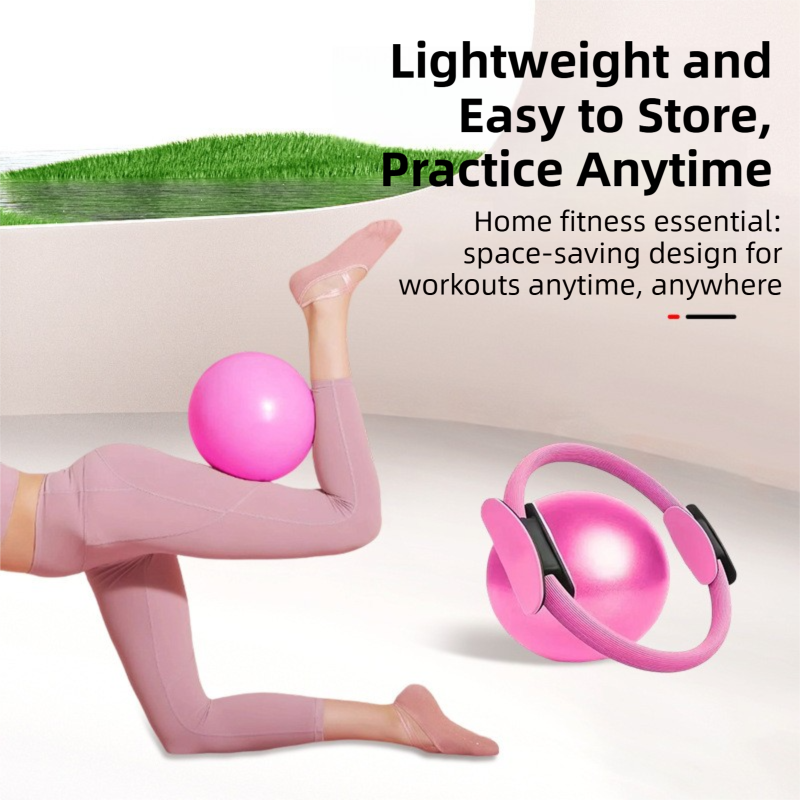 Blue Professional Pilates Ring & Yoga Ball Set - Multipurpose Home Fitness Equipment for Whole-Body Core Training & Pelvic Floor Strengthening - Image 5