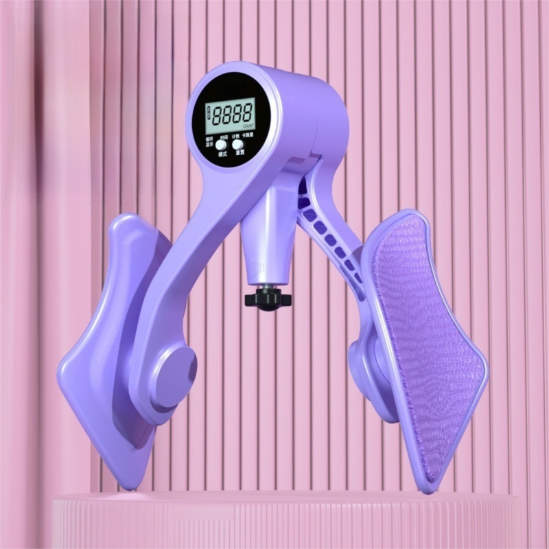 2-in-1 Purple Smart LCD Counting Kegel Trainer for Glute Lifting & Leg Toning - Adjustable Resistance & 360° Rotating Baffles for Postpartum Recovery & Pelvic Health - Image 1