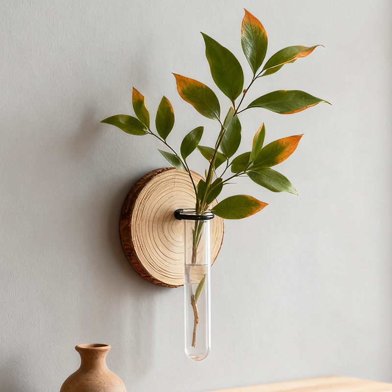 Wall-Mounted Hydroponic Plant Test TubeFlower Pot for Indoor Plants & Cuttings - Image 1