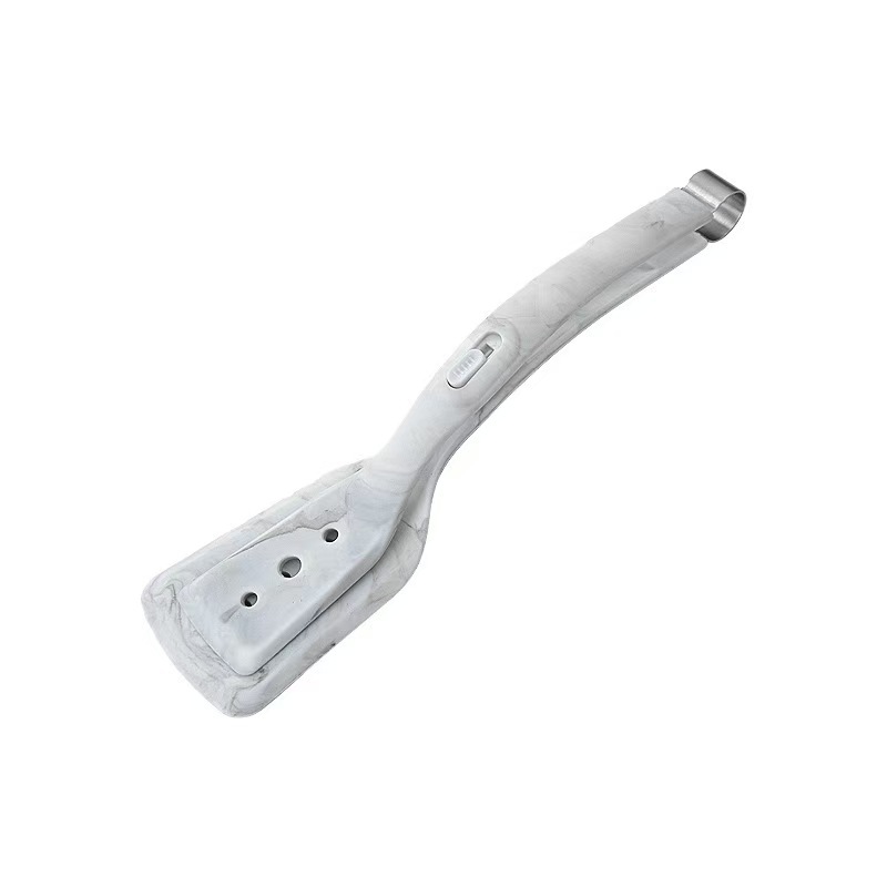 2-in-1 Marble Pattern Silicone Spatula Tongs with Locking Clip & Oil Drainage - Non-Stick Heat Resistant Food Flipper & Kitchen Clamp - Image 1