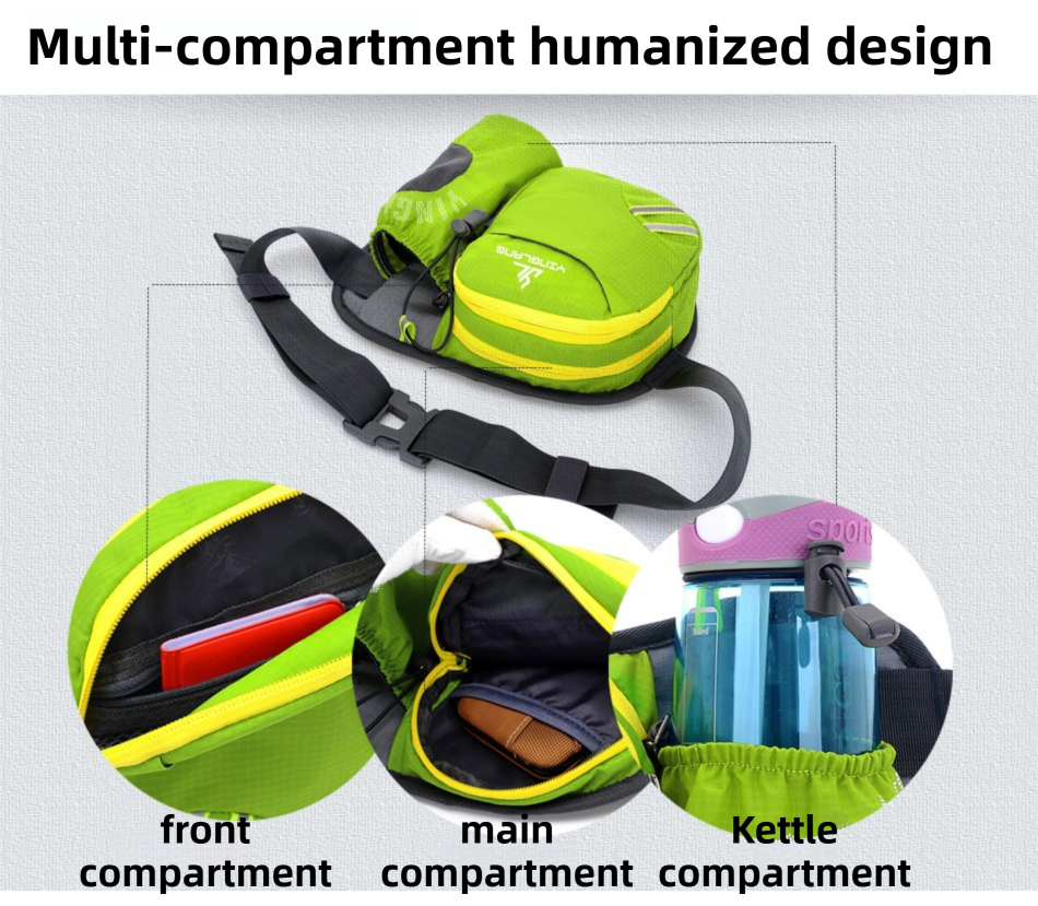 Orange Lightweight Running Waist Pack with Stable Bottle Holder - Multi-Functional Nylon Sports Fanny Pack for Marathon, Hiking, Cycling & Climbing - Image 3