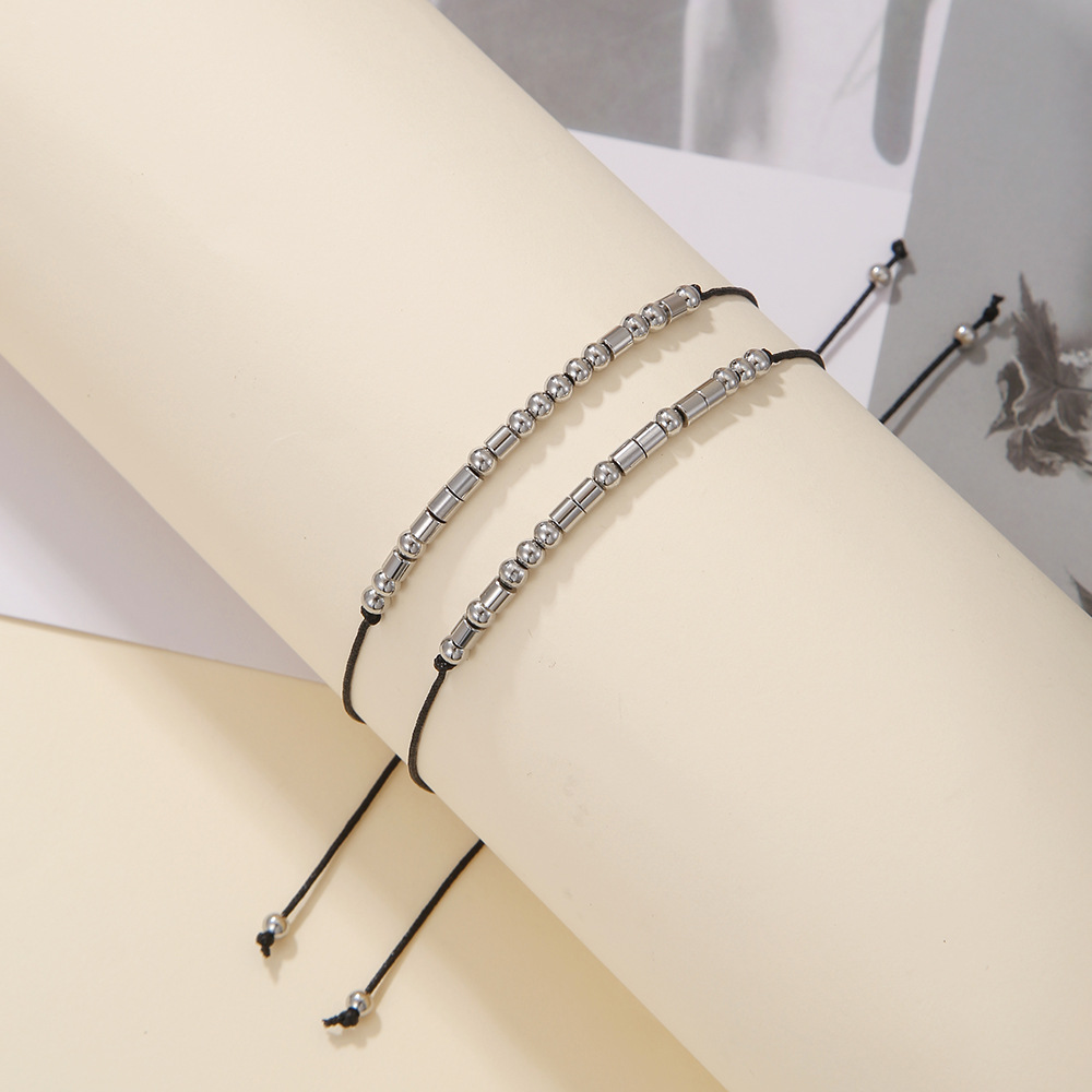 Stainless Steel Morse Code Bracelet(16-26cm) with Secret Message My Person - Meaningful Gift for Best Friends, Sisters & Family - Image 3