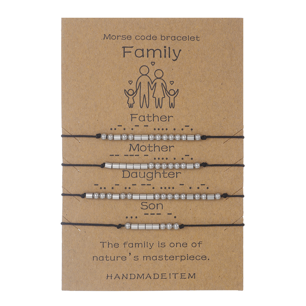 Stainless Steel Morse Code Bracelet(16-26cm) with Secret Message Family - Meaningful Gift for Best Friends, Sisters & Family - Image 1