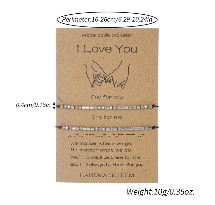 Stainless Steel Morse Code Bracelet(16-26cm) with Secret Message Family - Meaningful Gift for Best Friends, Sisters & Family - Image 5