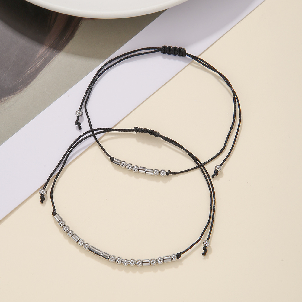 Stainless Steel Morse Code Bracelet(16-26cm) with Secret Message Always Forever - Meaningful Gift for Best Friends, Sisters & Family - Image 2