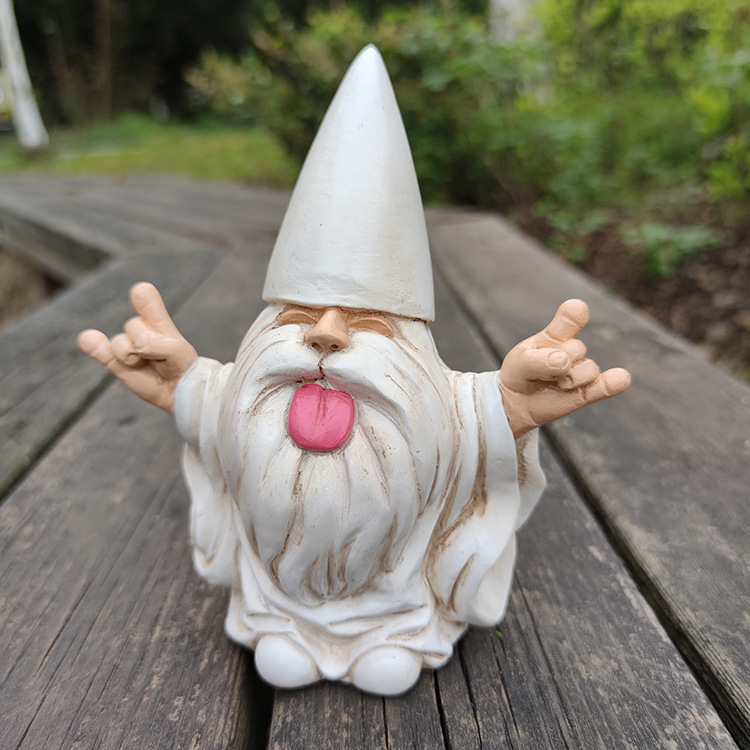 Naughty Garden Gnome Statue with Tongue Out - Funny Resin Dwarf Figurine for Yard & Patio - Image 2