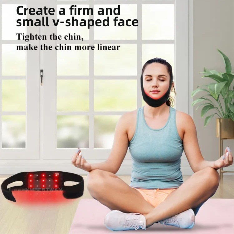Breathable V-Line Chin Strap with 15 high-intensity Red-Light LEDs for Facial Firming & Skin Rejuvenation - Image 1