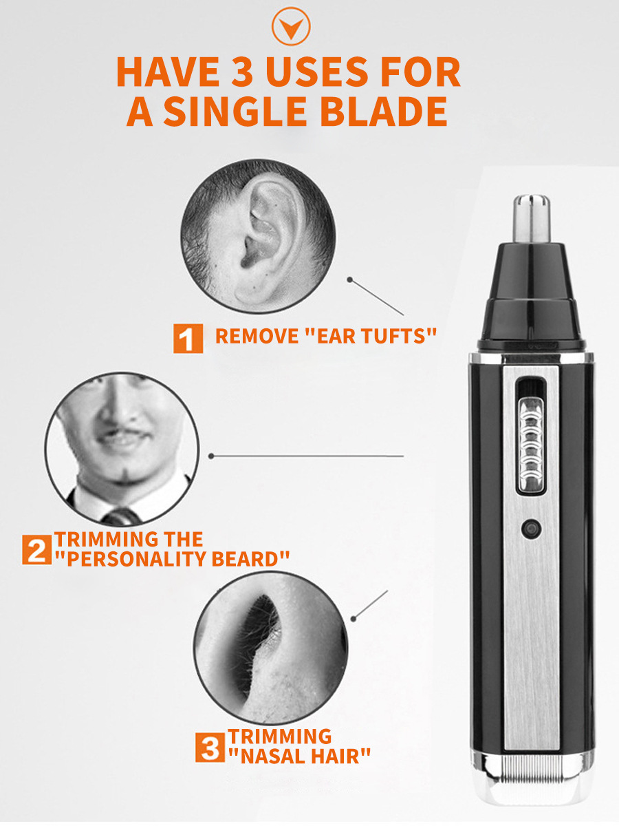 4-in-1 Portable Electric Grooming Kit for Men with Nose / Beard / Body Hair & Hair Clipper Heads - Quiet & USB Rechargeable, Waterproof Stainless Steel Blades - Image 2